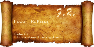 Fodor Rufina névjegykártya